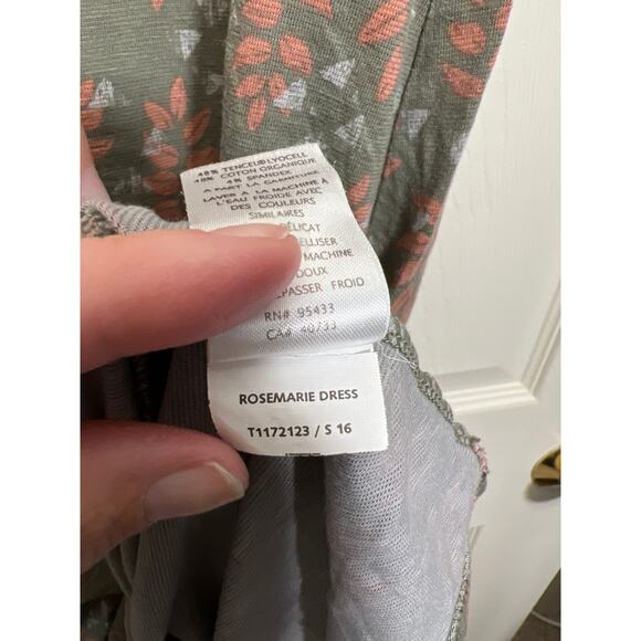 Toad&Co Rosemarie Short Sleeve Printed V Neck Organic Cotton Dress Women's Small - Picture 7 of 7